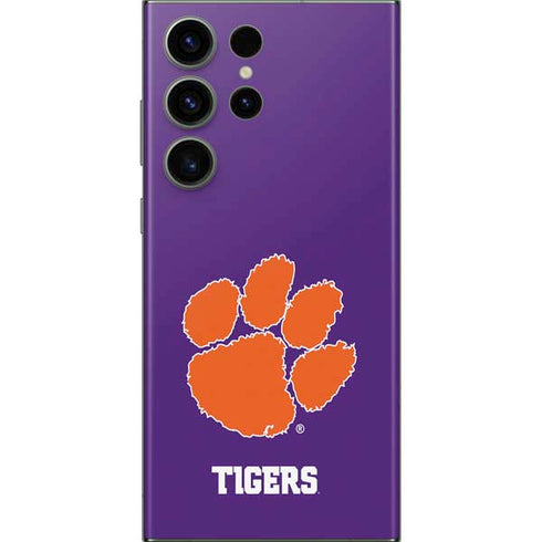 Clemson University Tiger Print Purple Galaxy Skins
